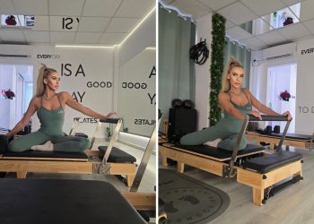 Стела Тейлър поддържа форма с пилатес